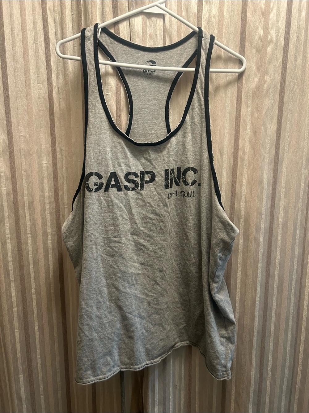 GASP Grey Men’s Division Jersey Tank, Size XXL
